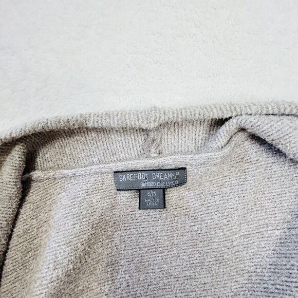 BAREFOOT DREAMS Waterfall Cardigan  S/M Bamboo Chic Lite Open Front Knit Gray - Picture 11 of 16